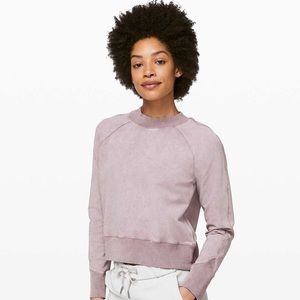LULULEMON READY TO ROLL CROPPED CREWNECK IN VINTAGE MAUVE (pink) Size 4 like new